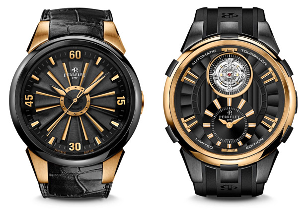 Luxury Watches | Perrelet Turbine and Tourbillon Limited Edition Black & Gold